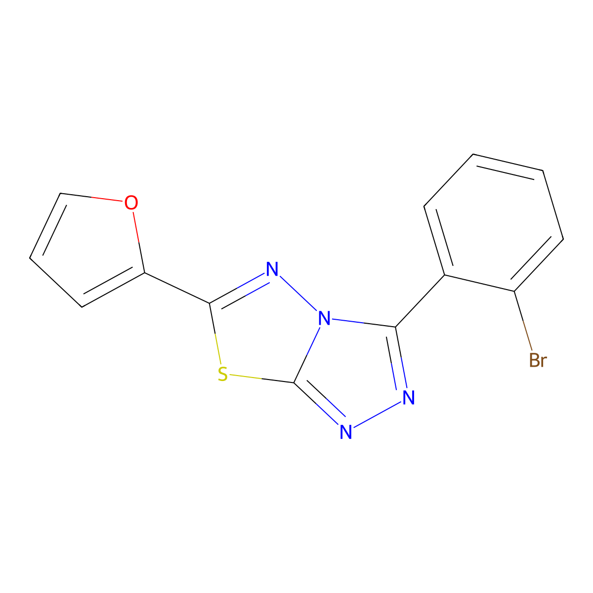 3-(2-Bromophenyl)-6-(furan-2-yl)-[1,2,4]triazolo[3,4-b][1,3,4]thiadiazole molecular structure, CAS 791824-62-9