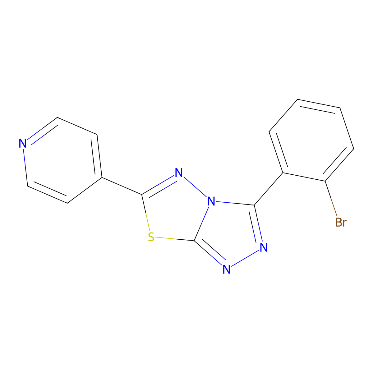 3-(2-Bromophenyl)-6-pyridin-4-yl-[1,2,4]triazolo[3,4-b][1,3,4]thiadiazole molecular structure, CAS 791824-63-0