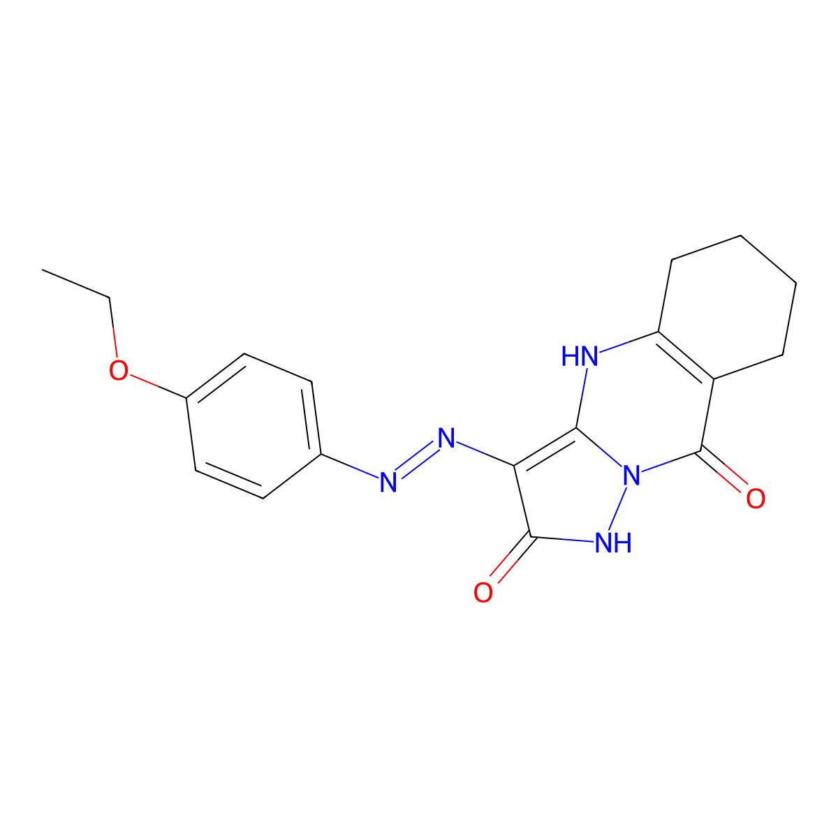 3-[(4-ethoxyphenyl)diazenyl]-5,6,7,8-tetrahydropyrazolo[5,1-b]quinazoline-2,9(1H,4H)-dione molecular structure, CAS 791826-17-0