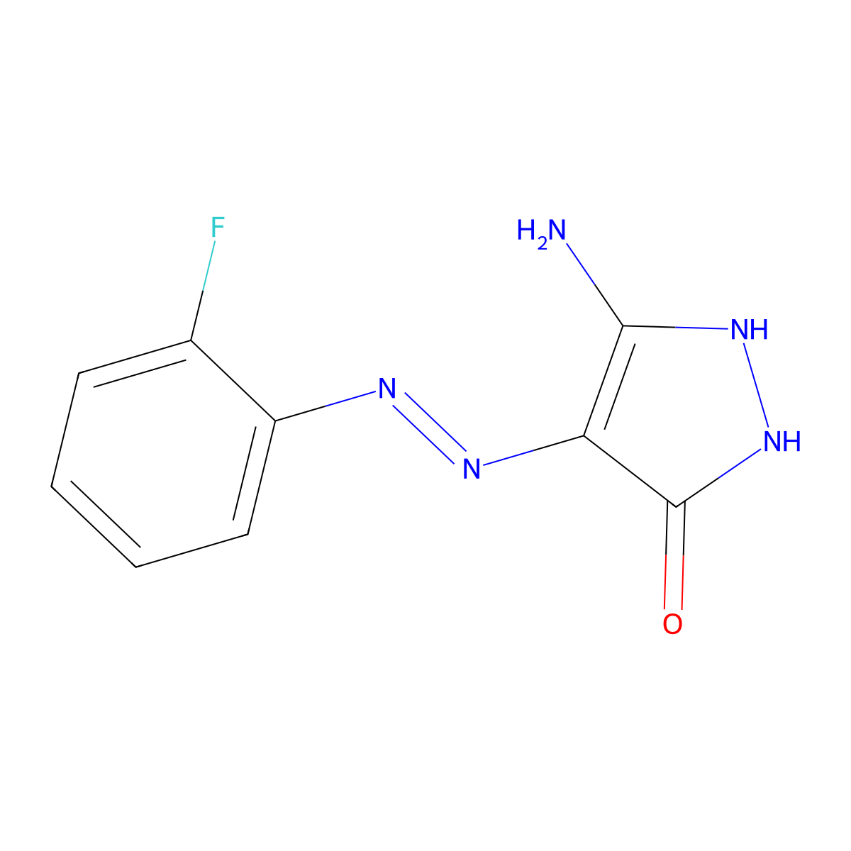 5-amino-4-[(2-fluorophenyl)diazenyl]-1,2-dihydro-3H-pyrazol-3-one molecular structure, CAS 791826-62-5