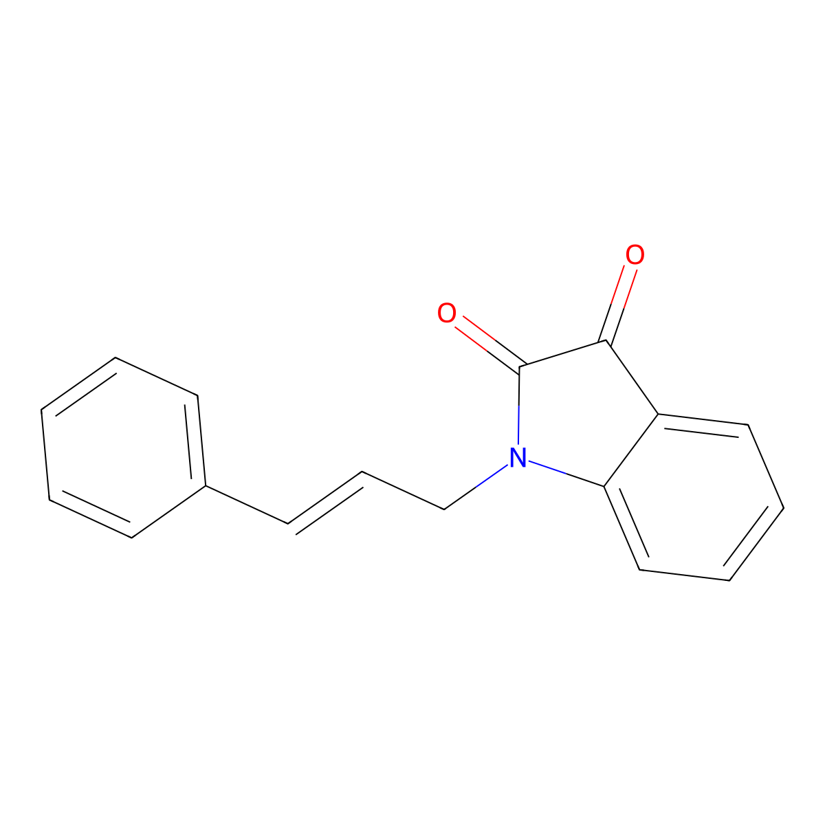 1-(3-Phenyl-2-propen-1-yl)-1H-indole-2,3-dione molecular structure, CAS 79183-27-0