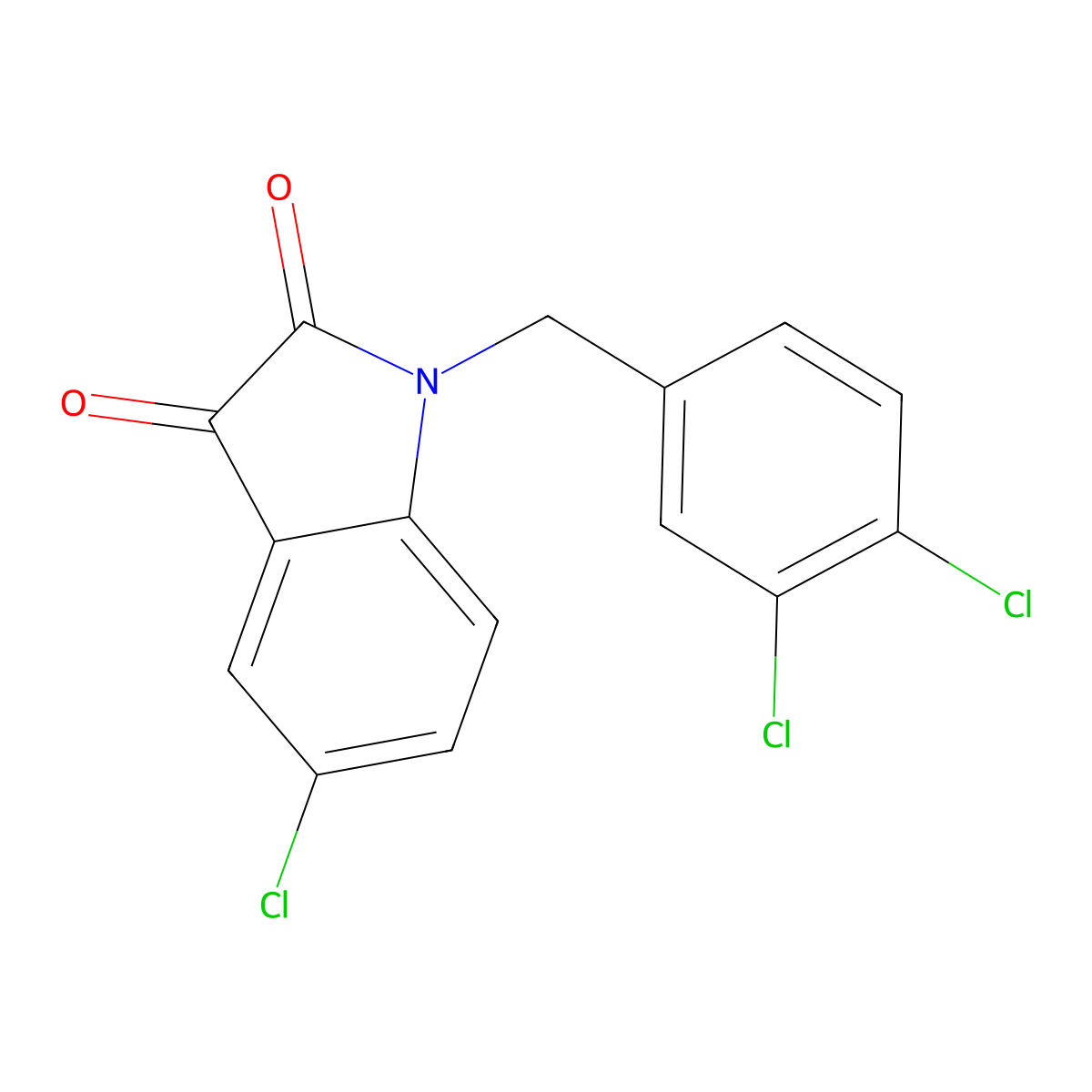 5-chloro-1-(3,4-dichlorobenzyl)-1H-indole-2,3-dione molecular structure, CAS 79183-32-7
