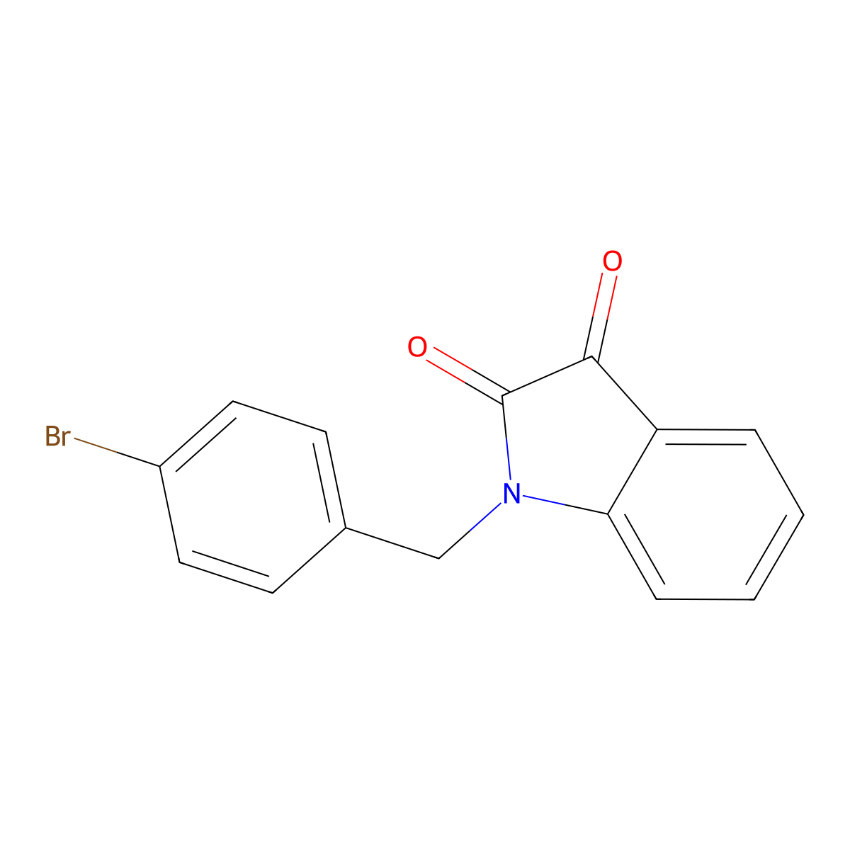 1-((4-bromophenyl)methyl)-2,3-dihydro-1H-indole-2,3-dione molecular structure, CAS 79183-37-2