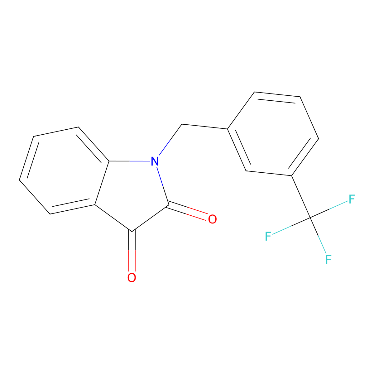 1-[3-(trifluoromethyl)benzyl]-1H-indole-2,3-dione molecular structure, CAS 79183-40-7