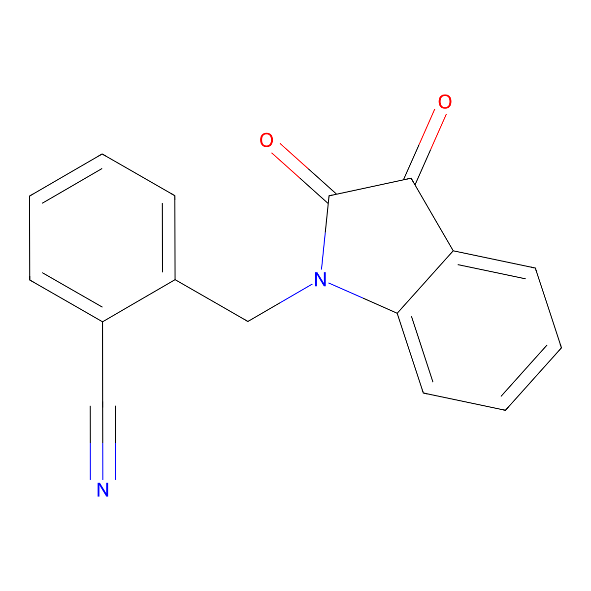 2-[(2,3-dioxo-2,3-dihydro-1H-indol-1-yl)methyl]benzonitrile molecular structure, CAS 79183-42-9