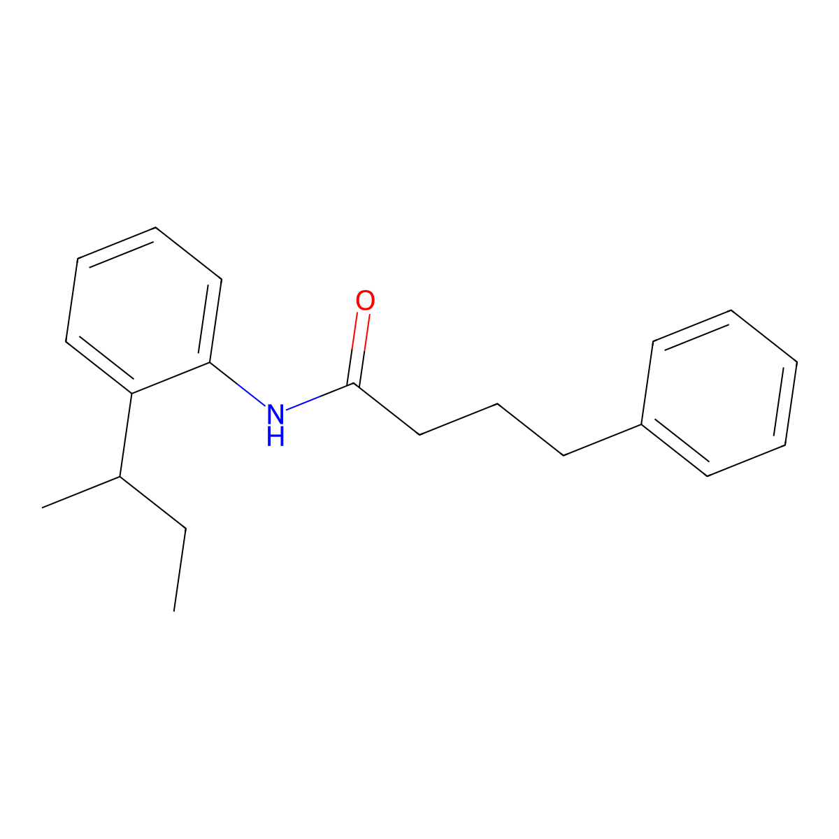 N-(2-sec-butylphenyl)-4-phenylbutanamide molecular structure, CAS 791830-83-6