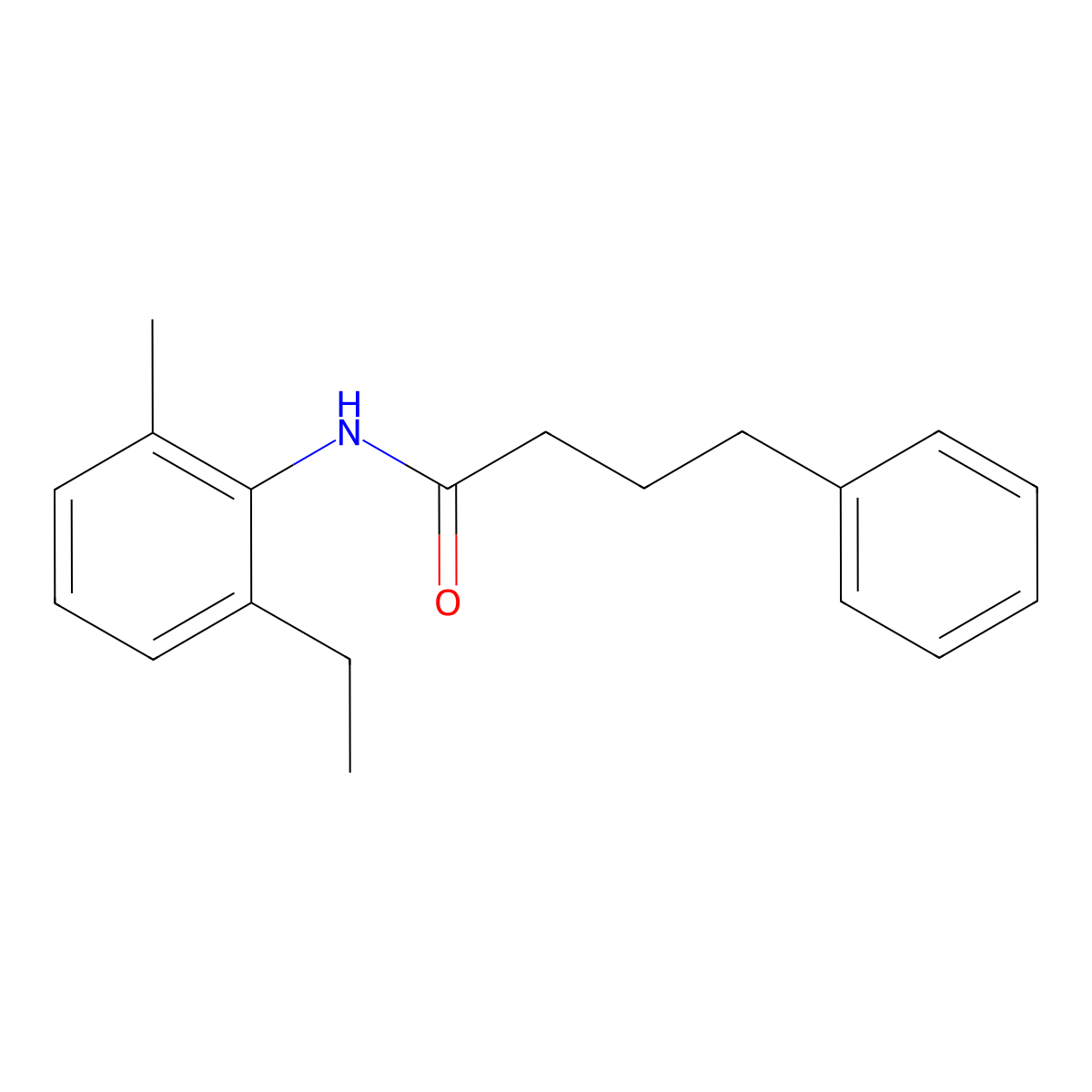 N-(2-ethyl-6-methylphenyl)-4-phenylbutanamide molecular structure, CAS 791830-91-6