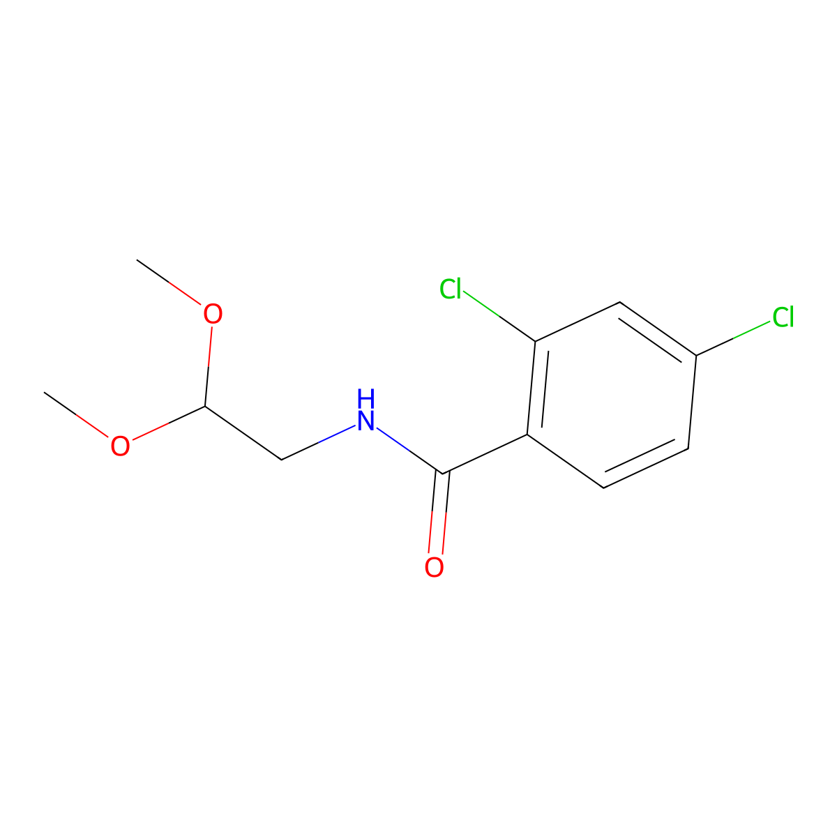 2,4-dichloro-N-(2,2-dimethoxyethyl)benzamide molecular structure, CAS 791831-34-0