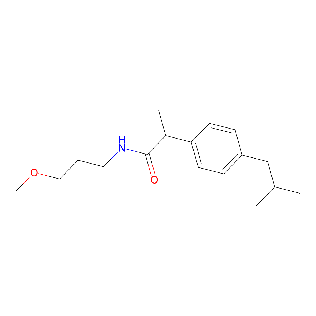 N-(3-methoxypropyl)-2-[4-(2-methylpropyl)phenyl]propanamide molecular structure, CAS 791831-79-3