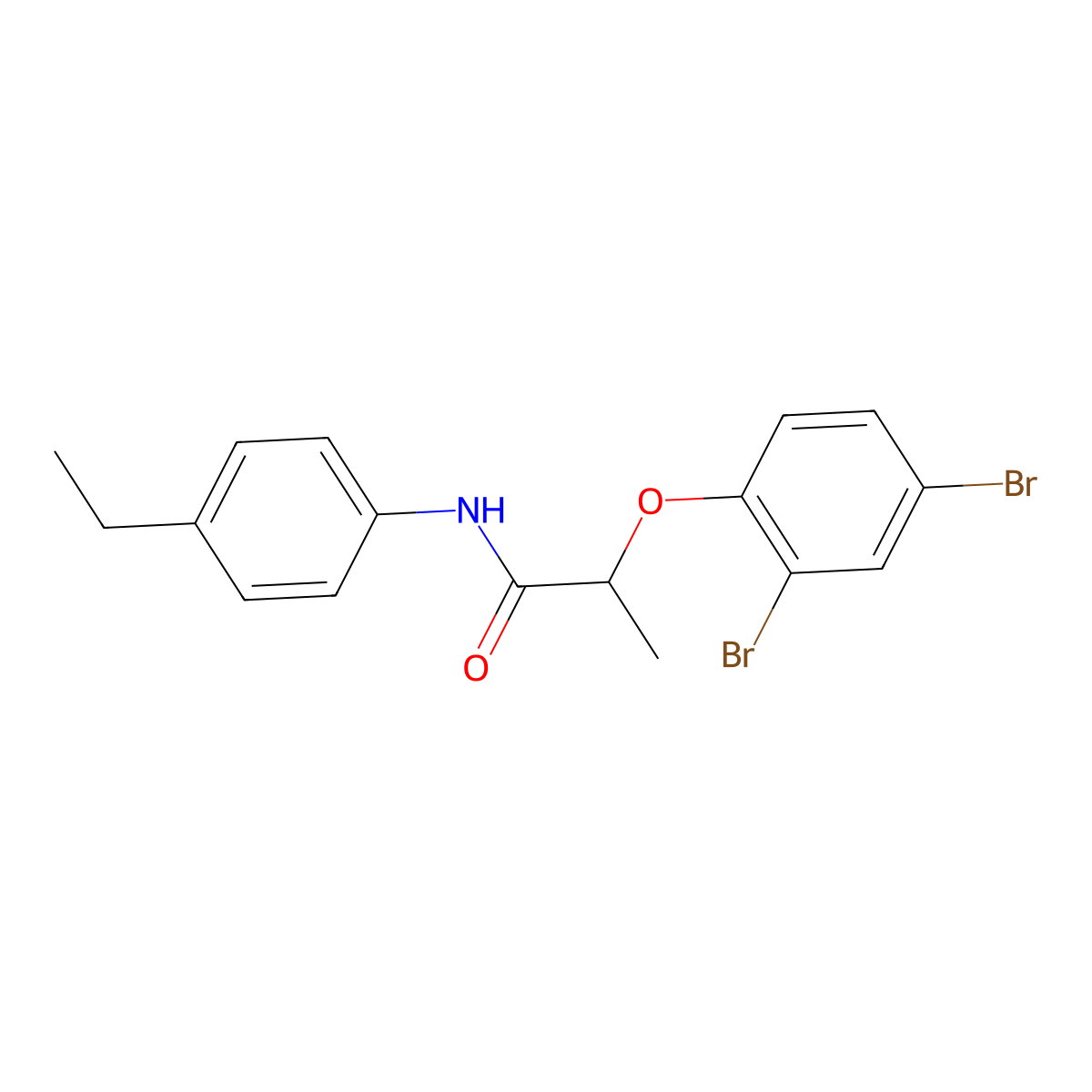 2-(2,4-dibromophenoxy)-N-(4-ethylphenyl)propanamide molecular structure, CAS 791831-93-1