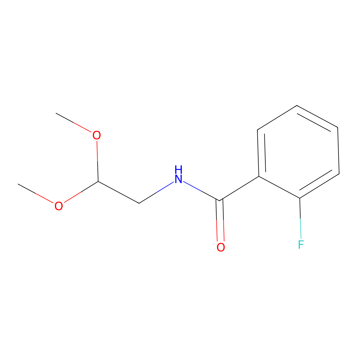 N-(2,2-dimethoxyethyl)-2-fluorobenzamide molecular structure, CAS 791832-45-6