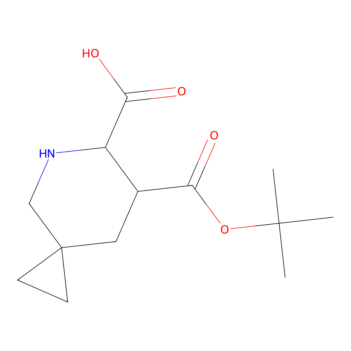 (6S,7S)-7-(tert-butoxycarbonyl)-5-azaspiro[2.5]octane-6-carboxylic acid molecular structure, CAS 791834-47-4