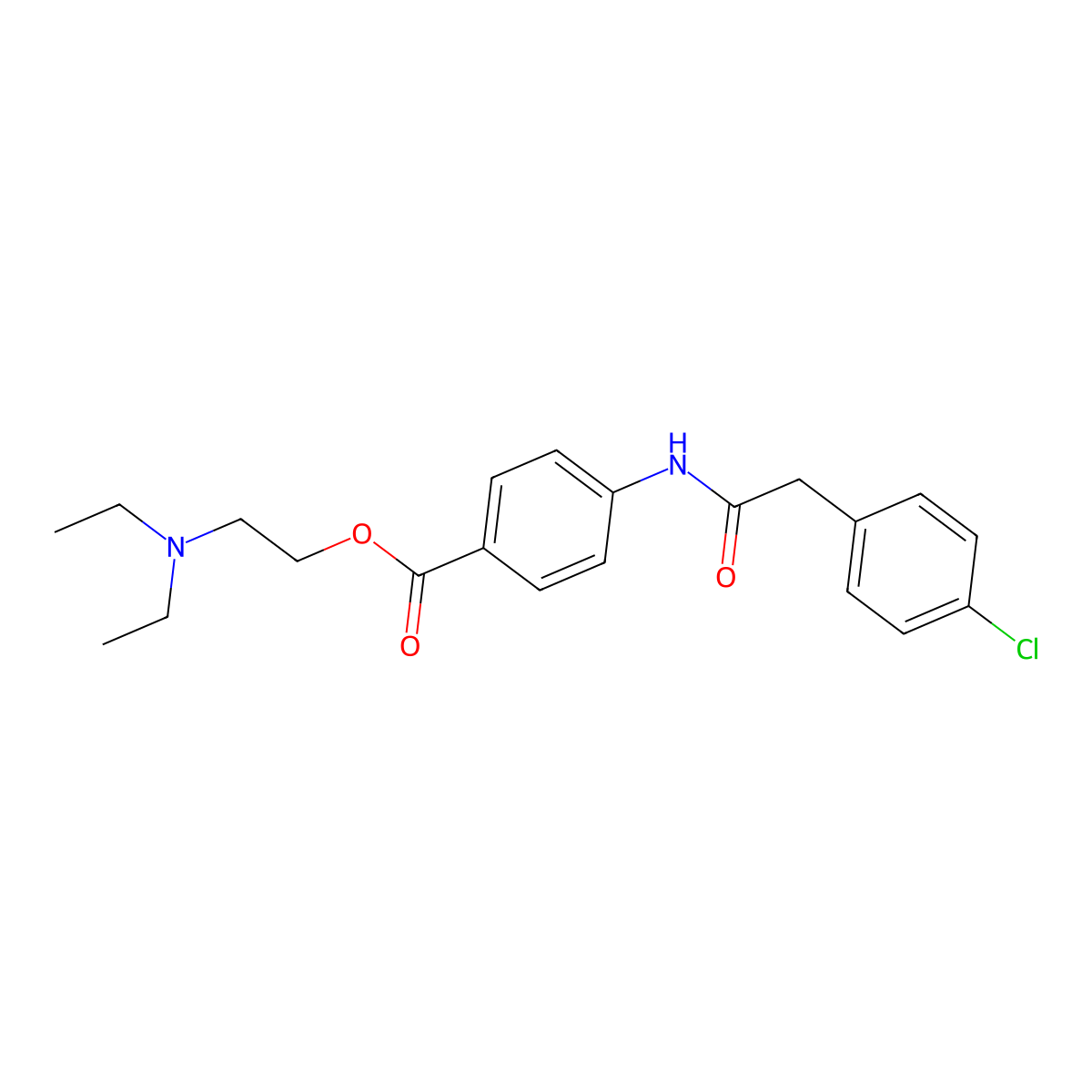 2-(Diethylamino)ethyl 4-{[(4-chlorophenyl)acetyl]amino}benzoate molecular structure, CAS 791840-62-5