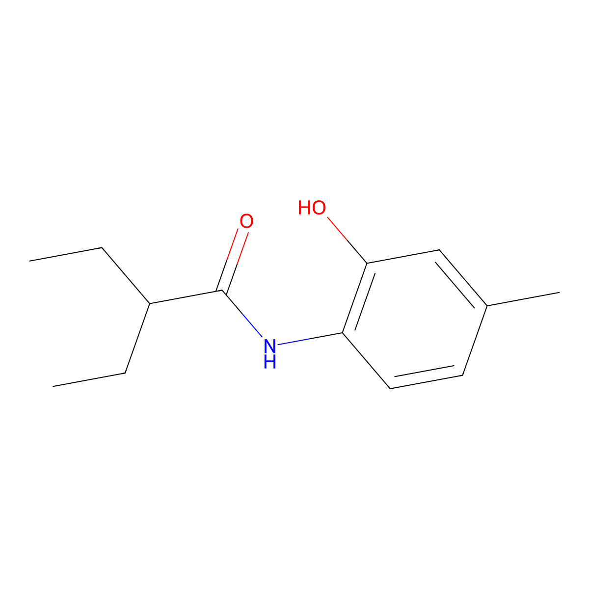 2-ethyl-N-(2-hydroxy-4-methylphenyl)butanamide molecular structure, CAS 791840-83-0