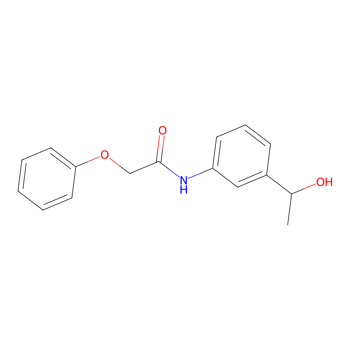 N-[3-(1-hydroxyethyl)phenyl]-2-phenoxyacetamide molecular structure, CAS 791840-85-2