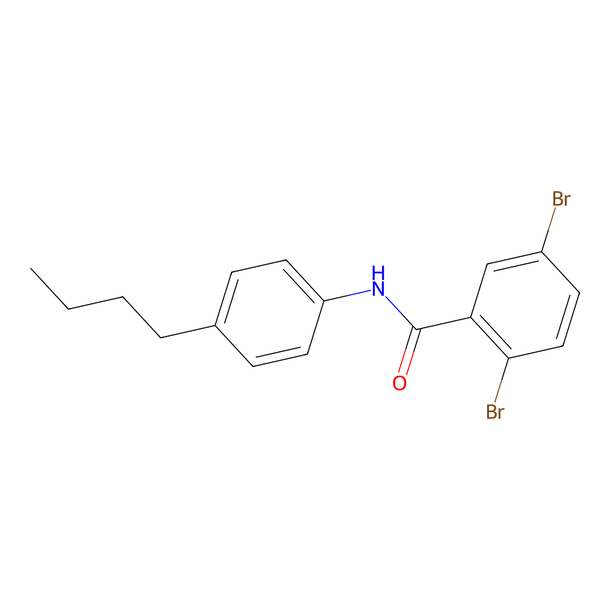 2,5-dibromo-N-(4-butylphenyl)benzamide molecular structure, CAS 791841-36-6