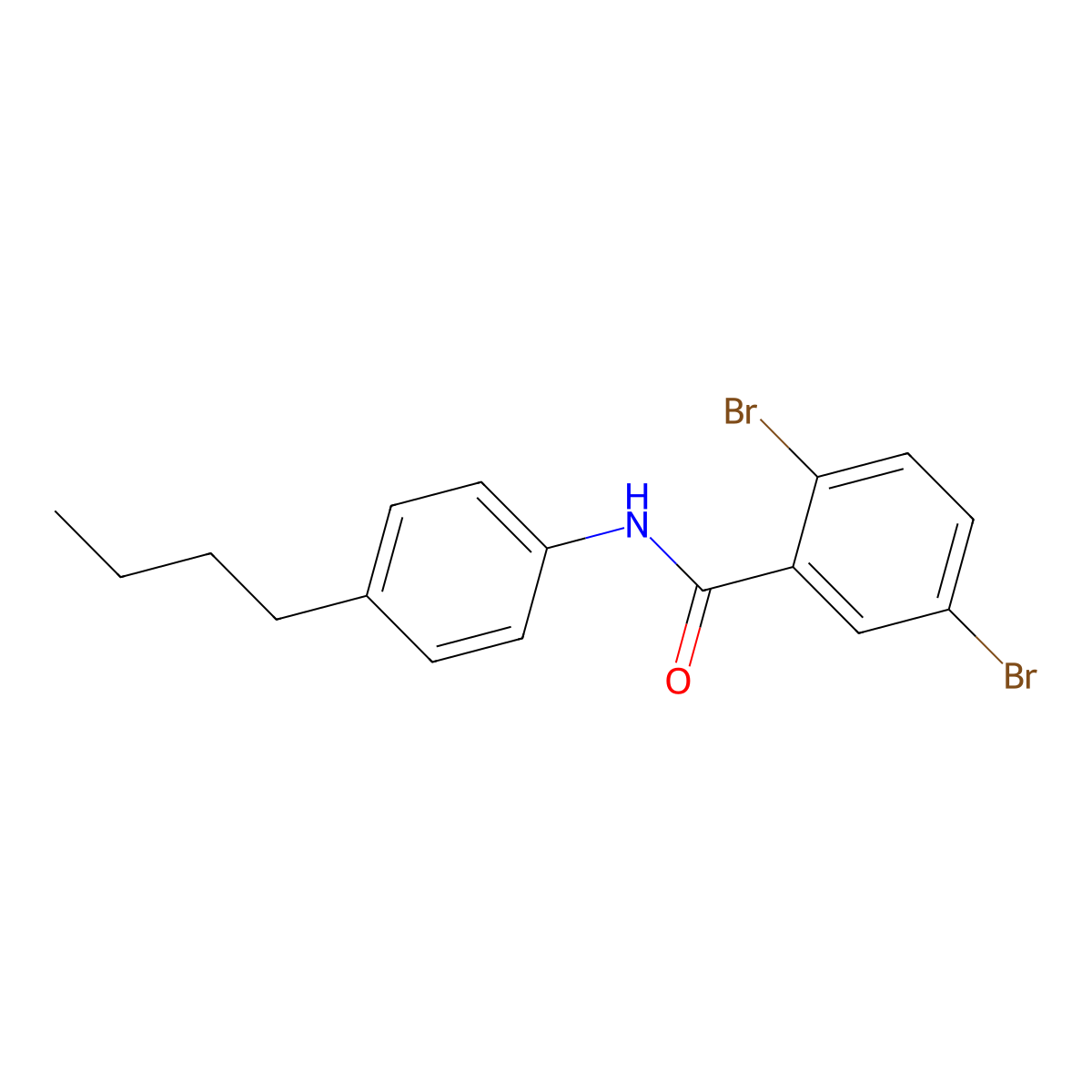 2,5-dibromo-N-(4-butylphenyl)benzamide molecular structure, CAS 791841-36-6