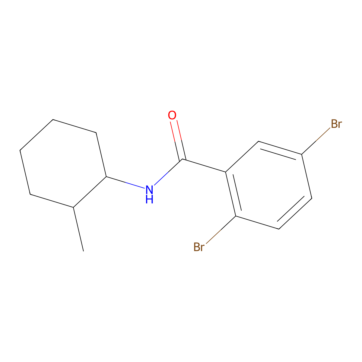 2,5-dibromo-N-(2-methylcyclohexyl)benzamide molecular structure, CAS 791841-39-9