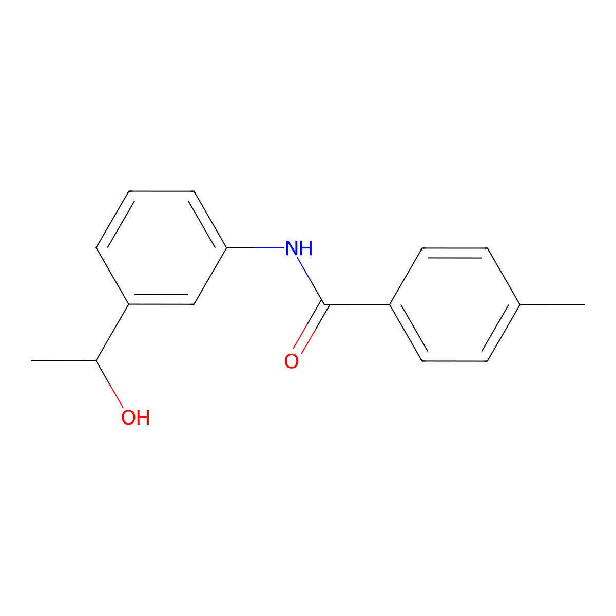 N-[3-(1-hydroxyethyl)phenyl]-4-methylbenzamide molecular structure, CAS 791841-93-5