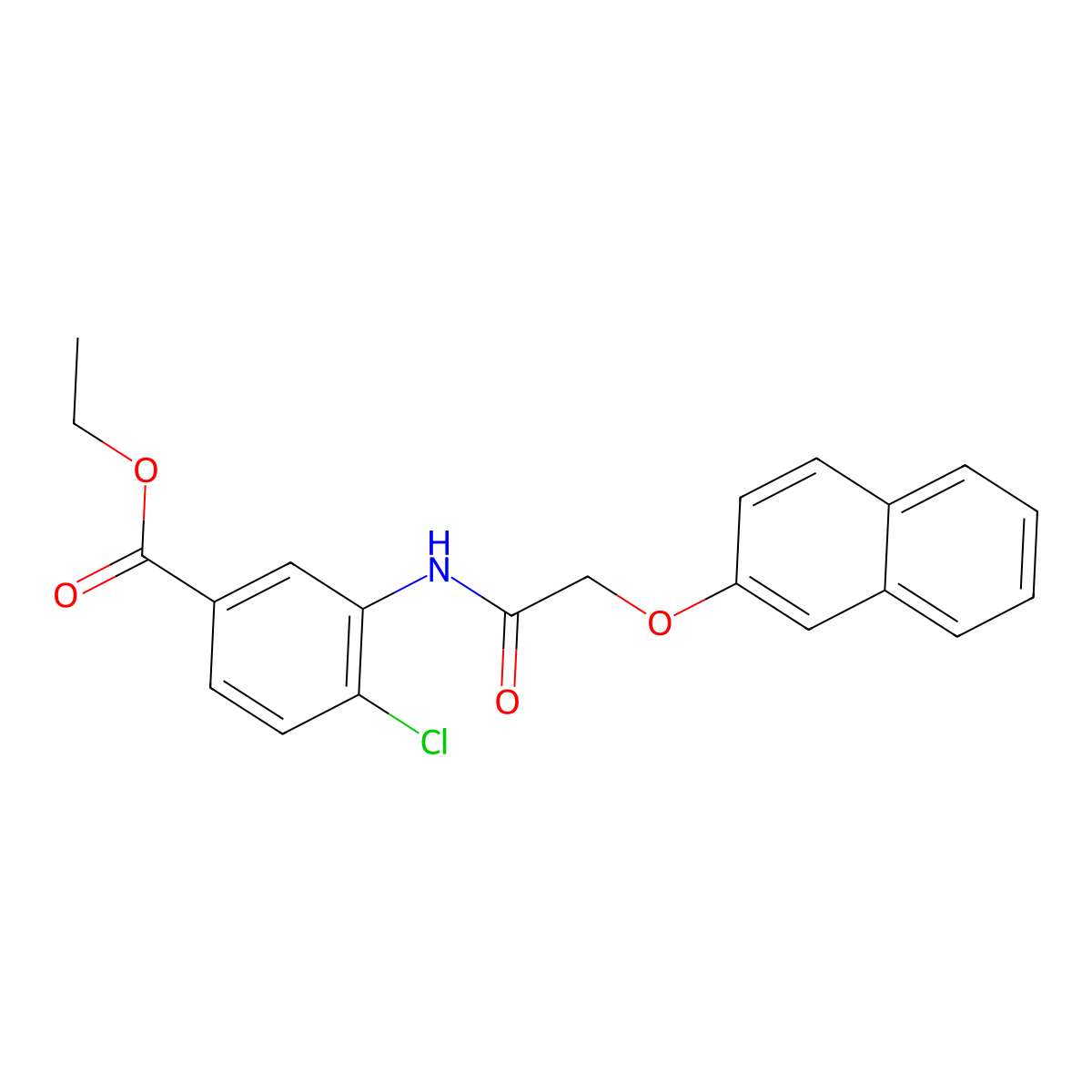 Ethyl 4-chloro-3-{[(2-naphthyloxy)acetyl]amino}benzoate molecular structure, CAS 791842-08-5