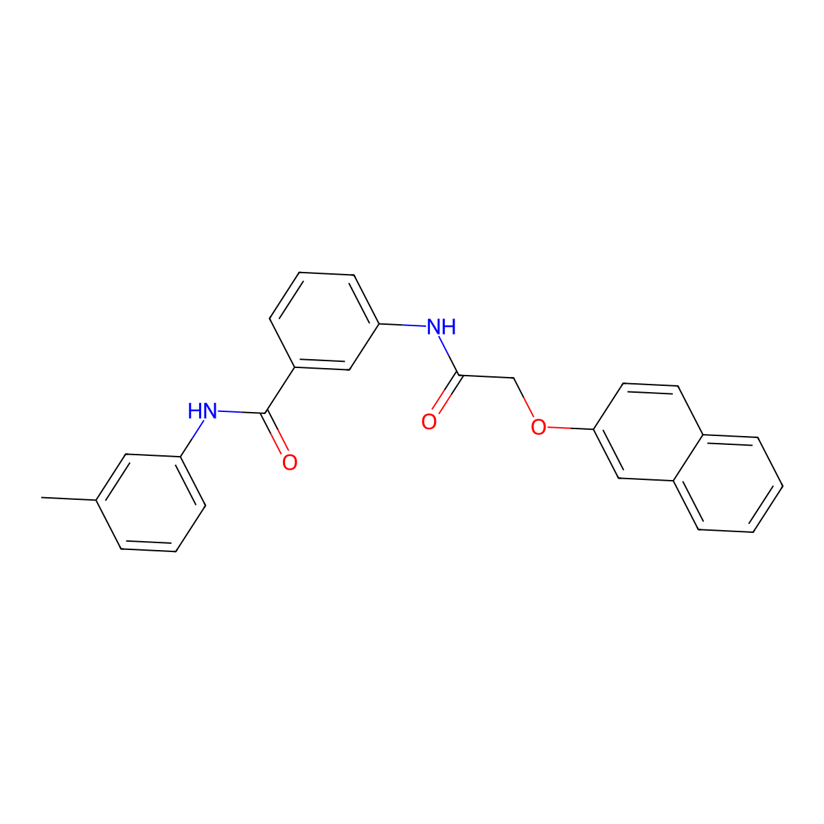 N-(3-methylphenyl)-3-{[(2-naphthyloxy)acetyl]amino}benzamide molecular structure, CAS 791842-09-6