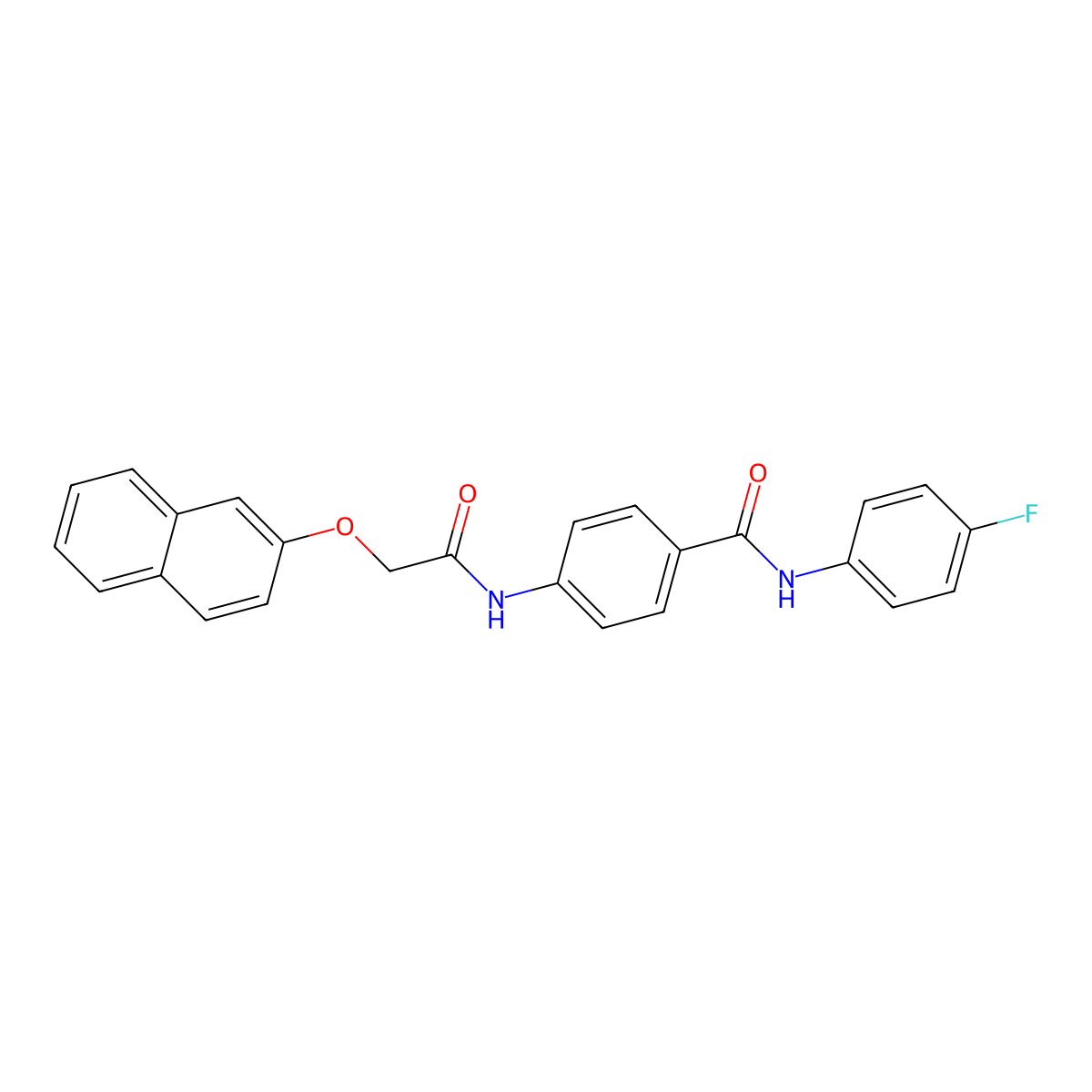 N-(4-fluorophenyl)-4-{[(2-naphthyloxy)acetyl]amino}benzamide molecular structure, CAS 791842-11-0