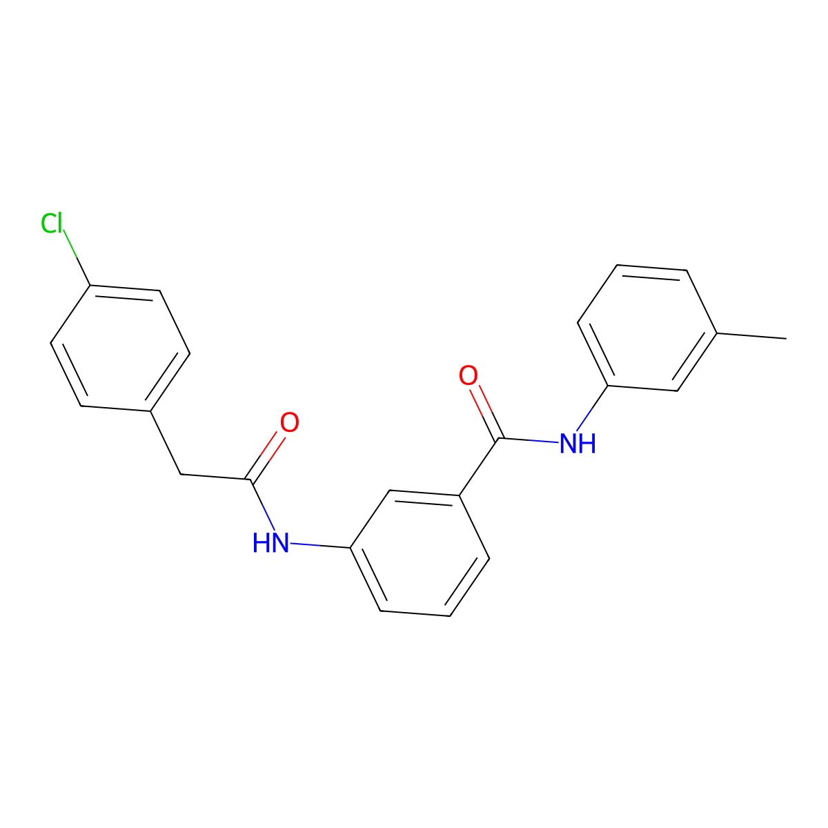 3-{[(4-chlorophenyl)acetyl]amino}-N-(3-methylphenyl)benzamide molecular structure, CAS 791842-12-1