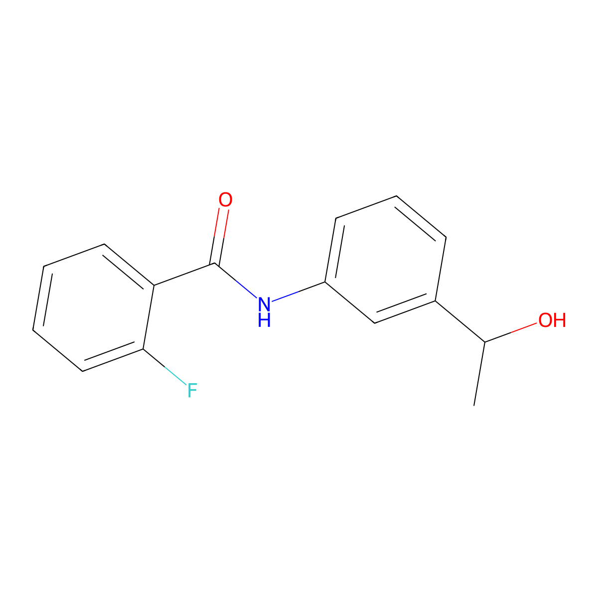 2-fluoro-N-[3-(1-hydroxyethyl)phenyl]benzamide molecular structure, CAS 791842-13-2