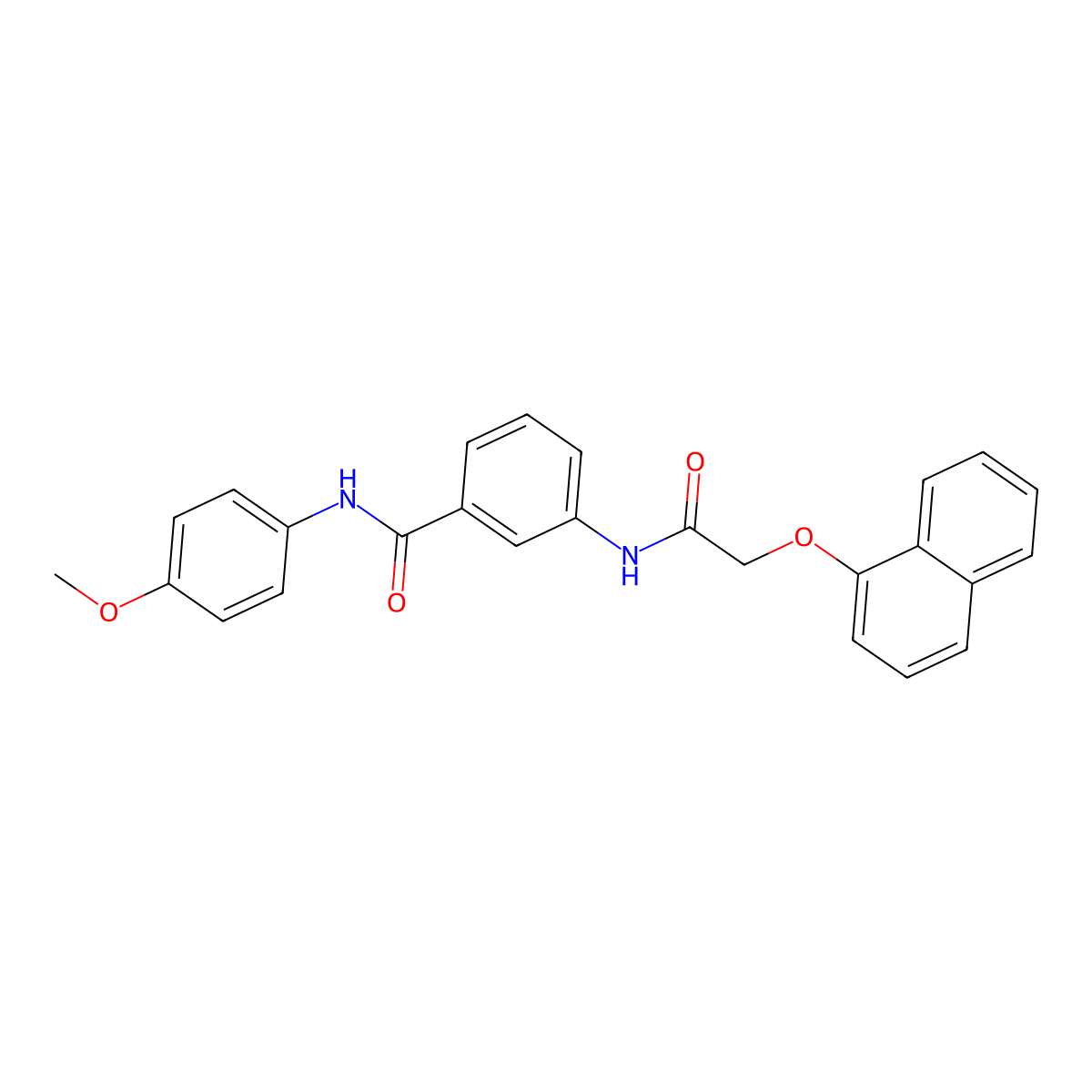 N-(4-methoxyphenyl)-3-{[(1-naphthyloxy)acetyl]amino}benzamide molecular structure, CAS 791842-34-7