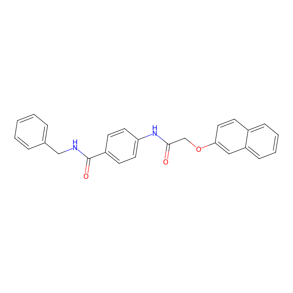N-benzyl-4-{[(2-naphthyloxy)acetyl]amino}benzamide molecular structure, CAS 791842-36-9
