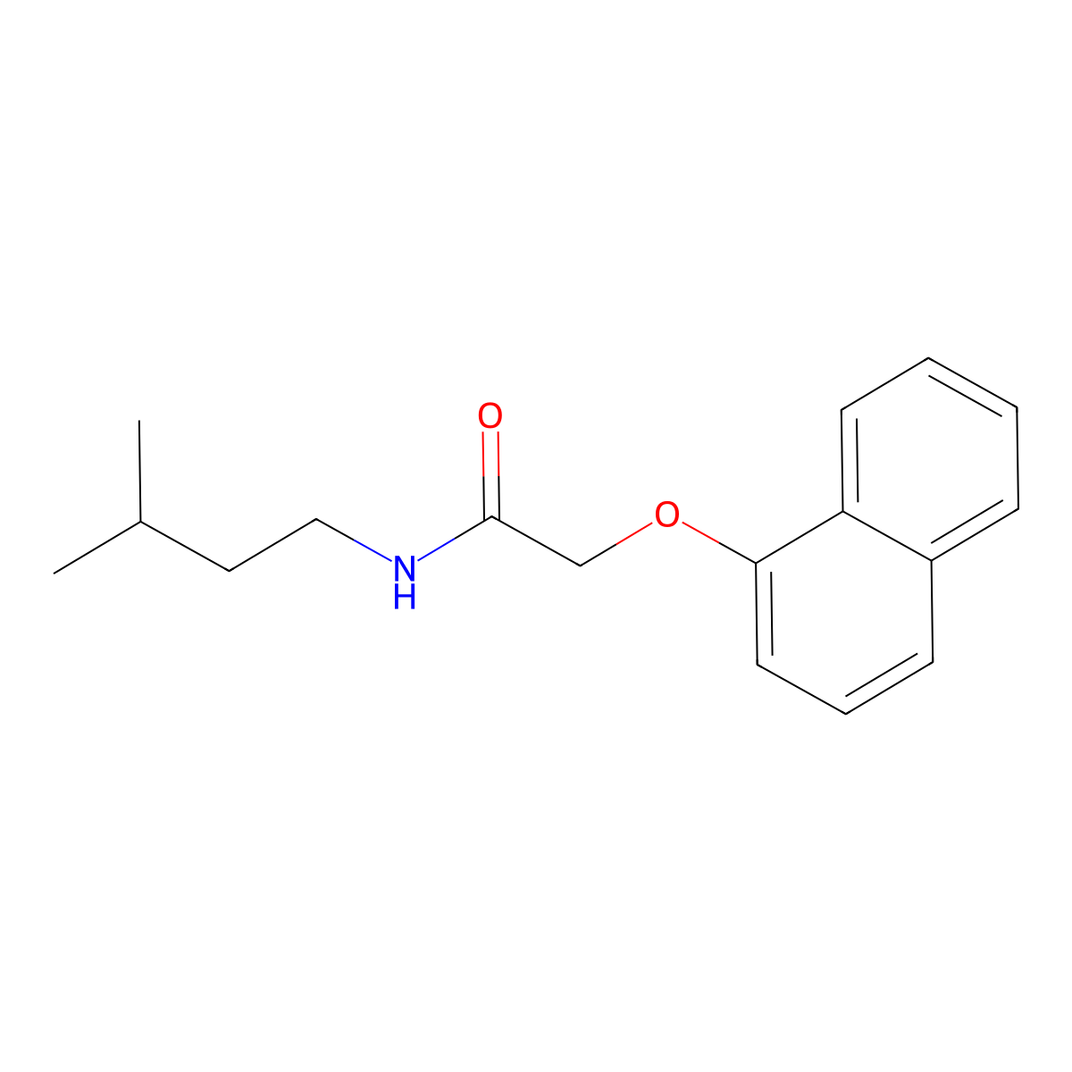 N-isopentyl-2-(1-naphthyloxy)acetamide molecular structure, CAS 791842-80-3