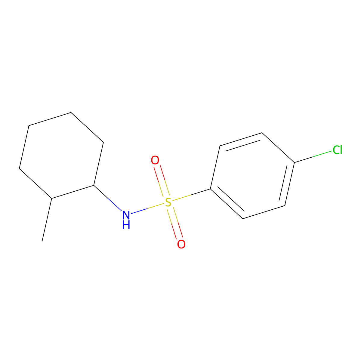 4-chloro-N-(2-methylcyclohexyl)benzenesulfonamide molecular structure, CAS 791843-52-2