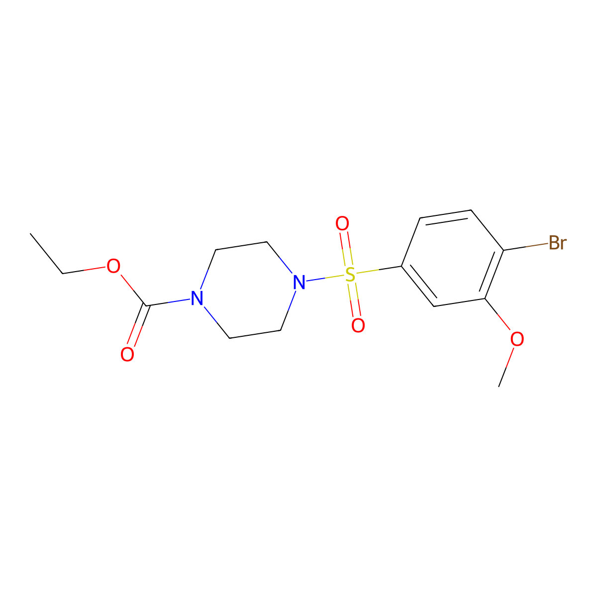Ethyl 4-(4-bromo-3-methoxyphenyl)sulfonylpiperazine-1-carboxylate molecular structure, CAS 791843-55-5