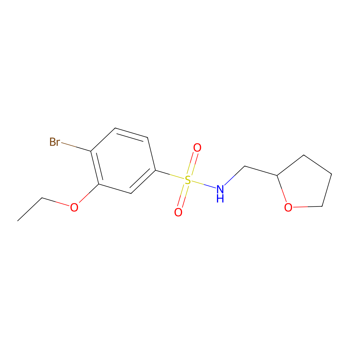 4-bromo-3-ethoxy-N-(oxolan-2-ylmethyl)benzenesulfonamide molecular structure, CAS 791843-57-7