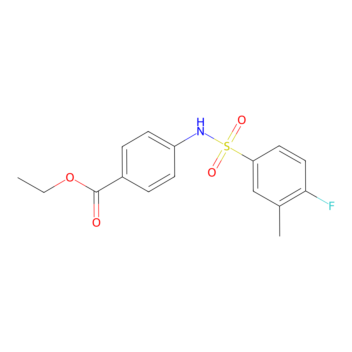 Ethyl 4-{[(4-fluoro-3-methylphenyl)sulfonyl]amino}benzoate molecular structure, CAS 791843-59-9