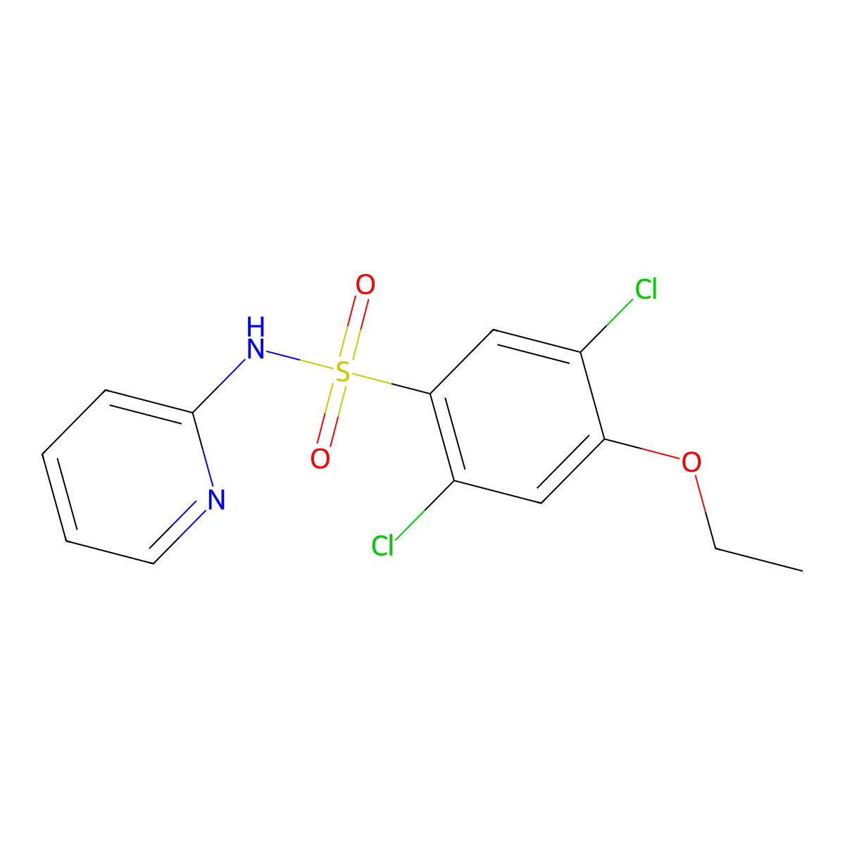 2,5-dichloro-4-ethoxy-N-pyridin-2-ylbenzenesulfonamide molecular structure, CAS 791843-61-3