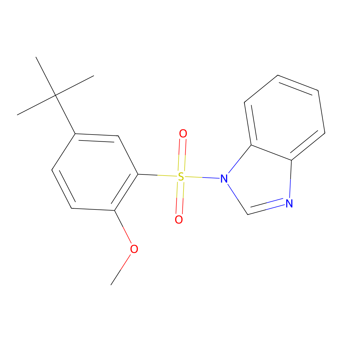 1-(5-Tert-butyl-2-methoxyphenyl)sulfonylbenzimidazole molecular structure, CAS 791843-63-5