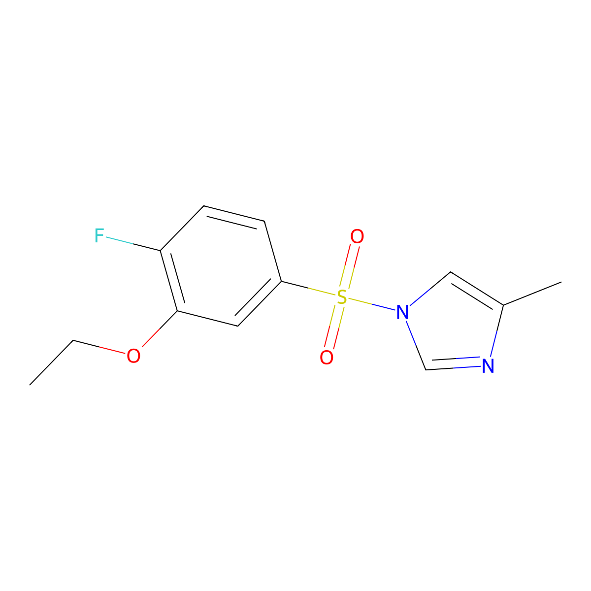 1-((3-ethoxy-4-fluorophenyl)sulfonyl)-4-methyl-1H-imidazole molecular structure, CAS 791843-66-8