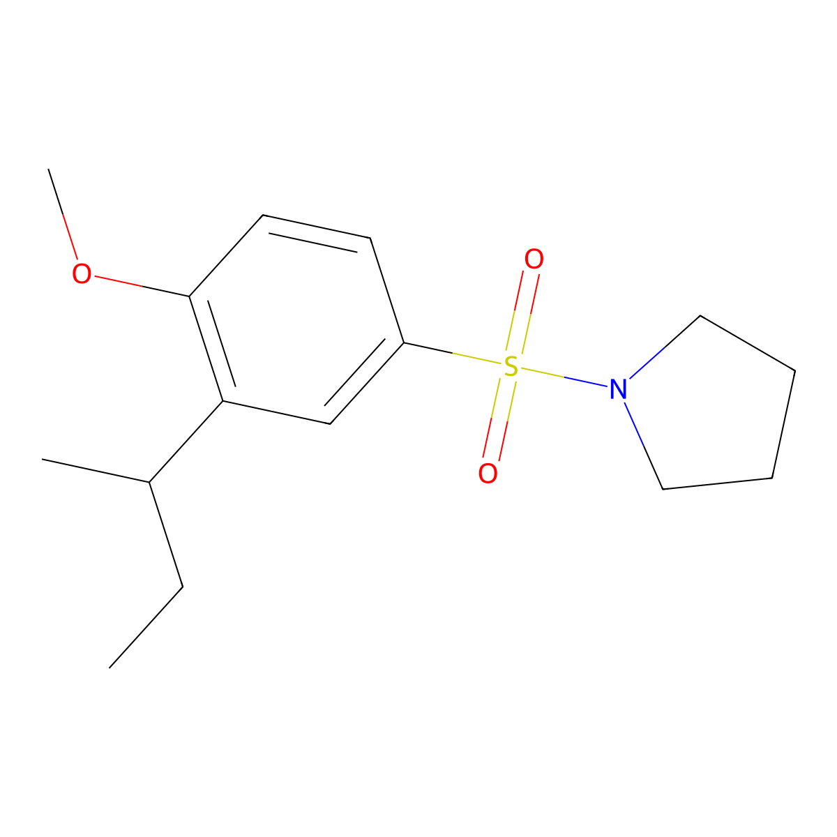 1-(3-Butan-2-yl-4-methoxyphenyl)sulfonylpyrrolidine molecular structure, CAS 791843-75-9