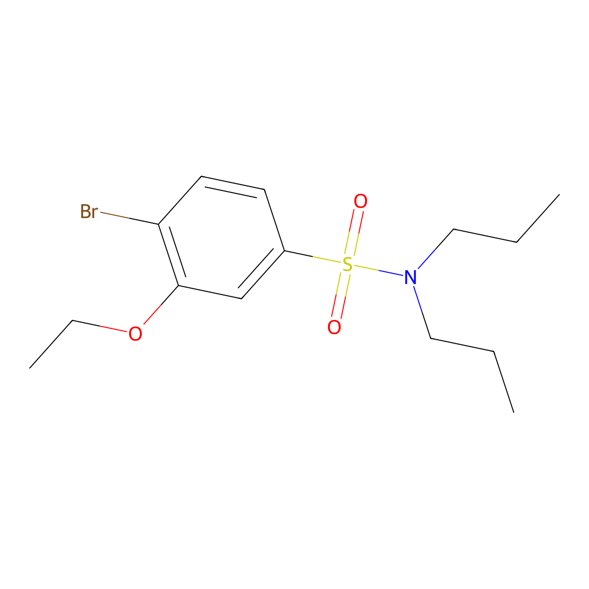 4-bromo-3-ethoxy-N,N-dipropylbenzenesulfonamide molecular structure, CAS 791843-78-2