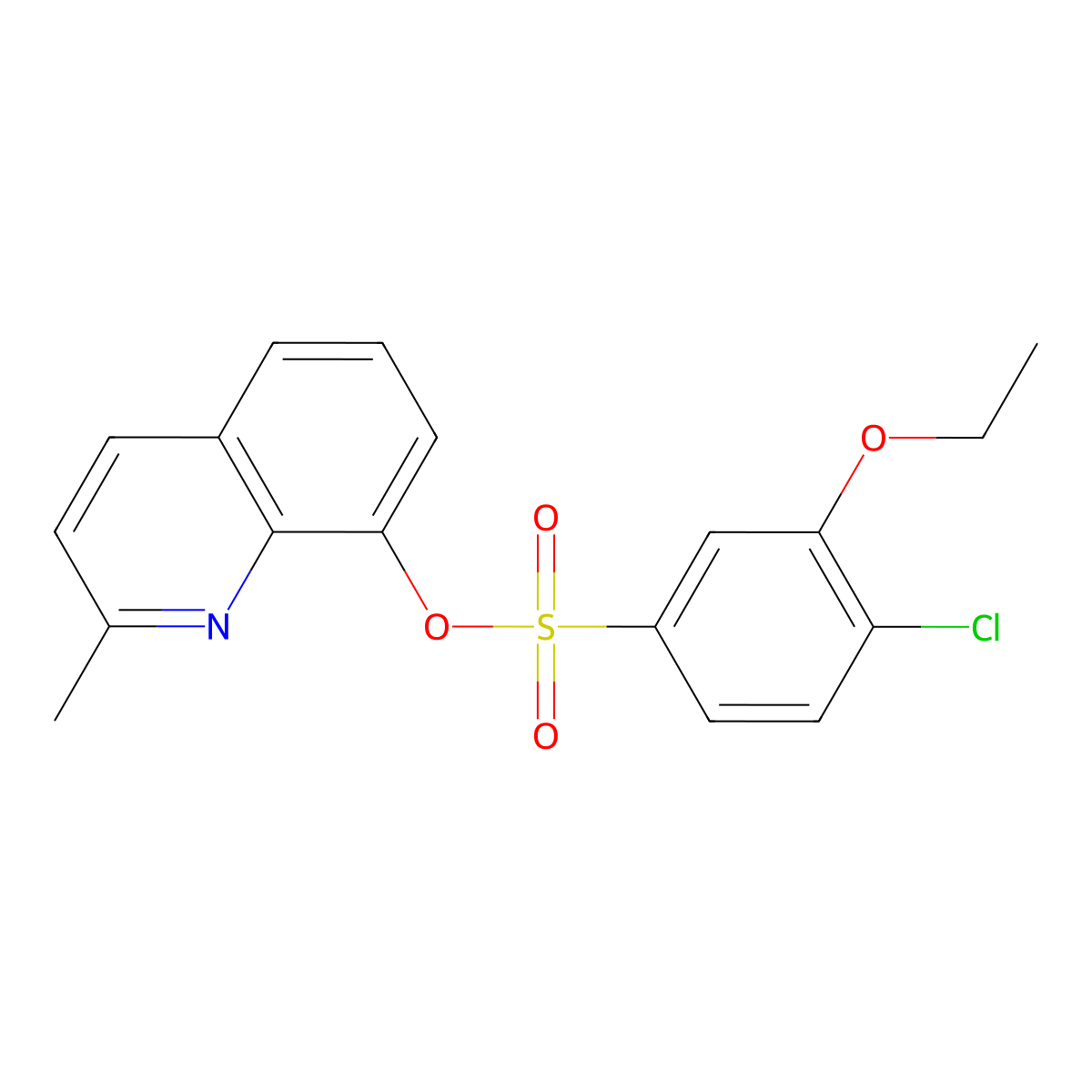 2-Methyl-8-quinolyl 4-chloro-3-ethoxybenzenesulfonate molecular structure, CAS 791843-81-7