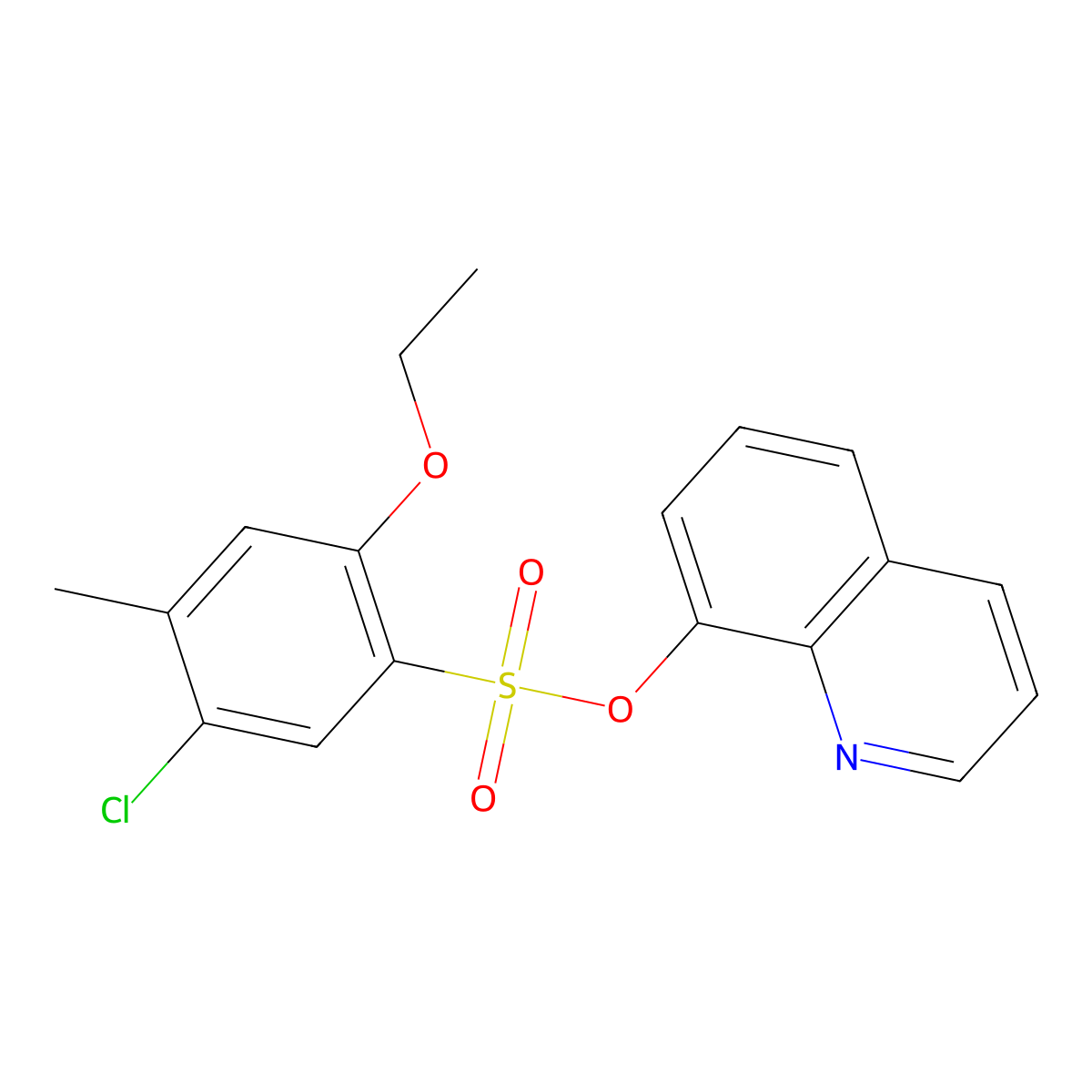 8-Quinolyl 5-chloro-2-ethoxy-4-methylbenzenesulfonate molecular structure, CAS 791843-84-0