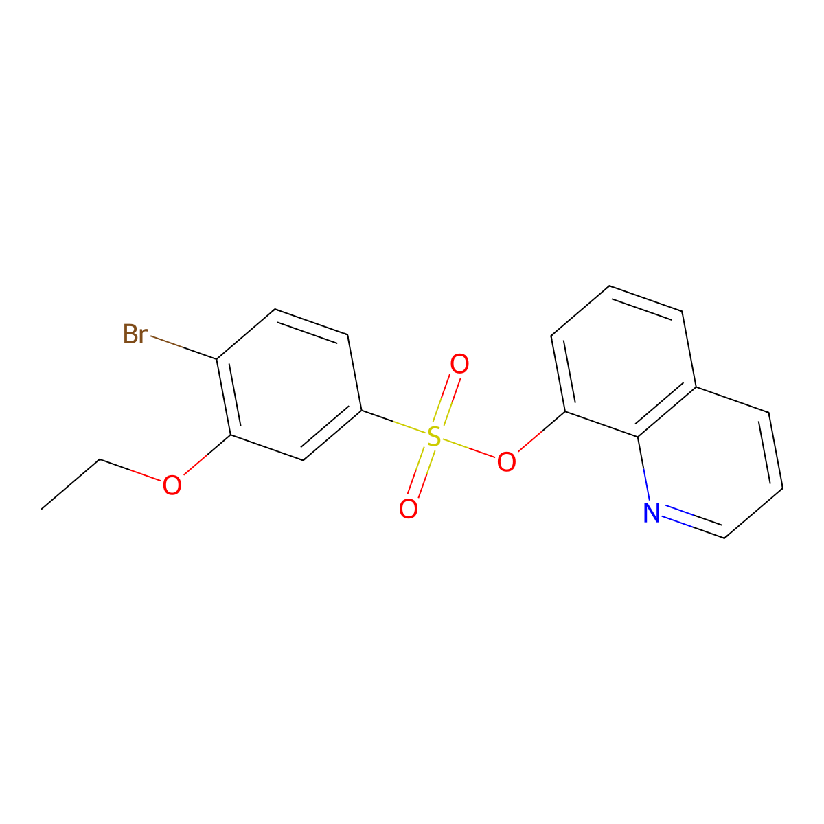 Quinolin-8-yl 4-bromo-3-ethoxybenzenesulfonate molecular structure, CAS 791843-85-1