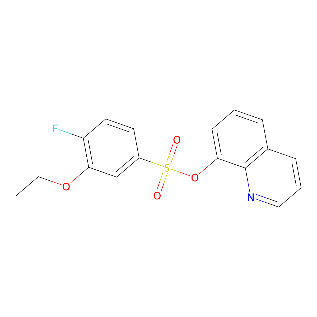 8-Quinolinyl 3-ethoxy-4-fluorobenzenesulfonate molecular structure, CAS 791843-87-3