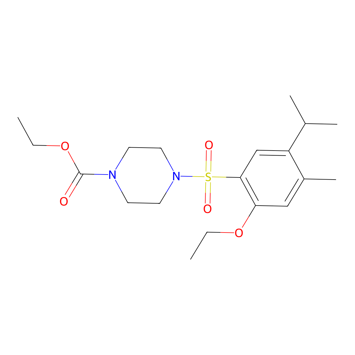 Ethyl 4-[(2-ethoxy-5-isopropyl-4-methylphenyl)sulfonyl]-1-piperazinecarboxylate molecular structure, CAS 791843-88-4