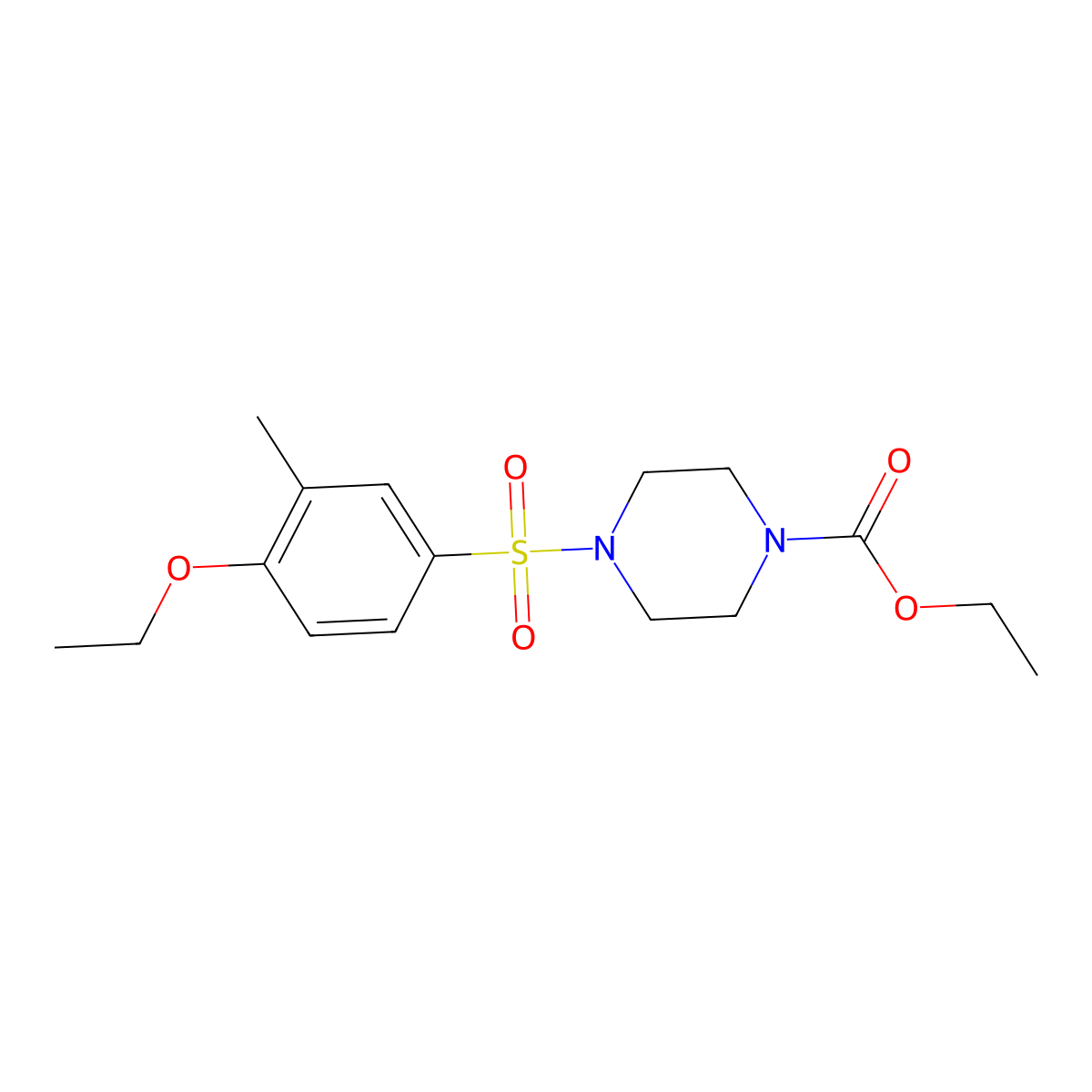 Ethyl 4-[(4-ethoxy-3-methylphenyl)sulfonyl]-1-piperazinecarboxylate molecular structure, CAS 791843-90-8