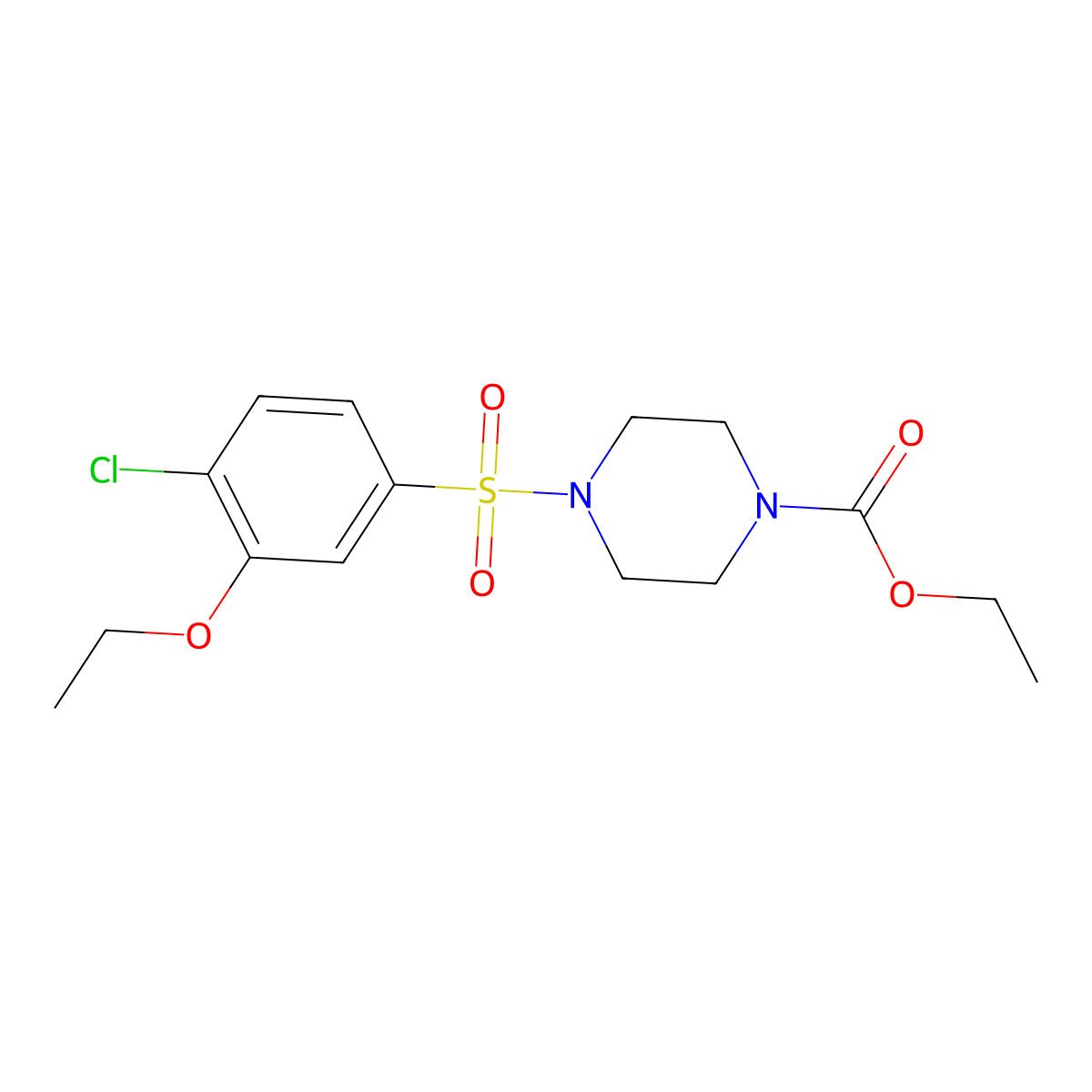 Ethyl 4-[(4-chloro-3-ethoxyphenyl)sulfonyl]piperazinecarboxylate molecular structure, CAS 791843-91-9