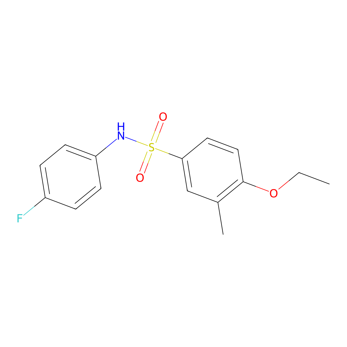 4-ethoxy-N-(4-fluorophenyl)-3-methylbenzenesulfonamide molecular structure, CAS 791843-94-2