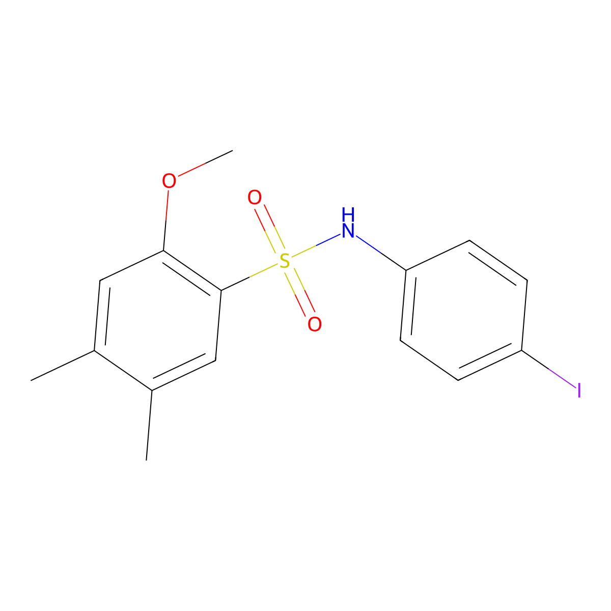 N-(4-iodophenyl)-2-methoxy-4,5-dimethylbenzenesulfonamide molecular structure, CAS 791843-97-5