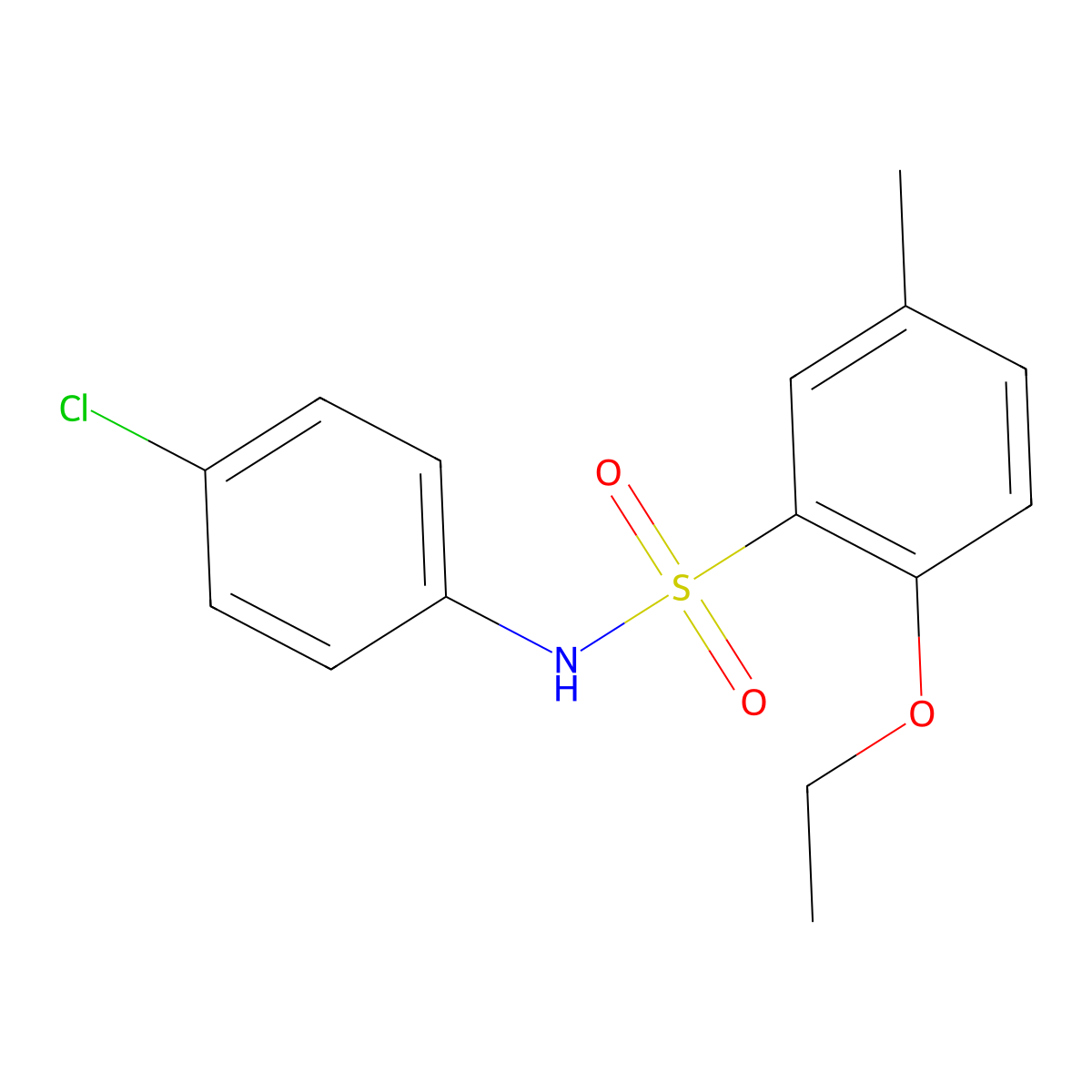 N-(4-chlorophenyl)-2-ethoxy-5-methylbenzenesulfonamide molecular structure, CAS 791843-99-7